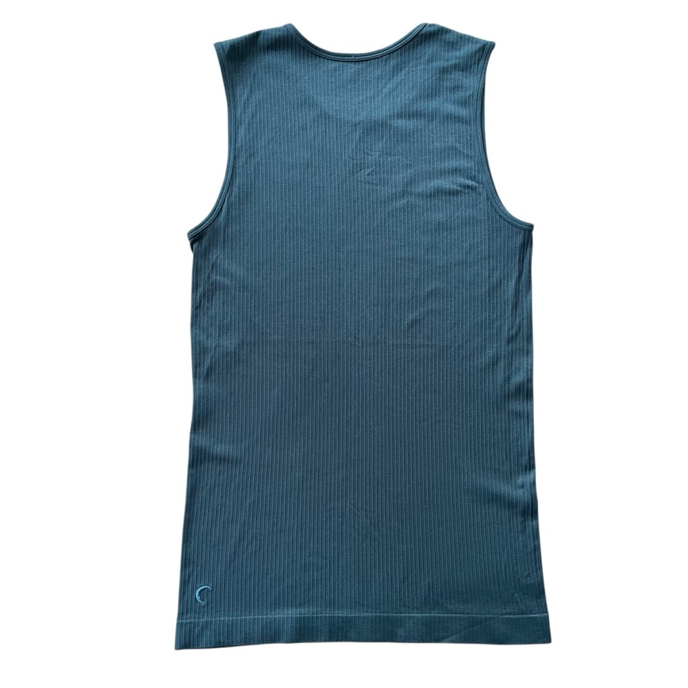 Zyia Active Women’s M Teal Moss Parallel Tank Athletic Ribbed Full‎ Coverage Top
